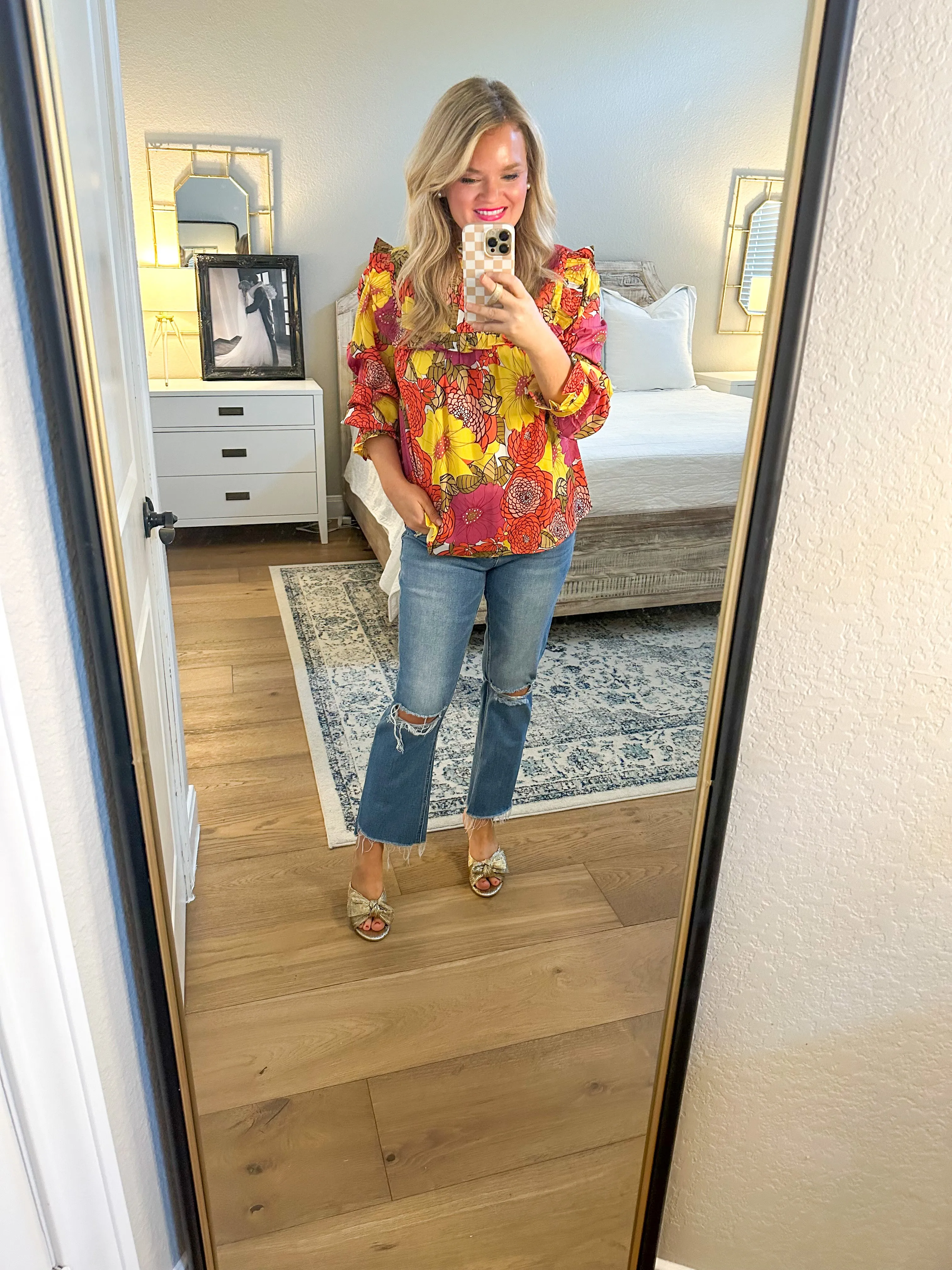 THML Bold Fuchsia Floral Top