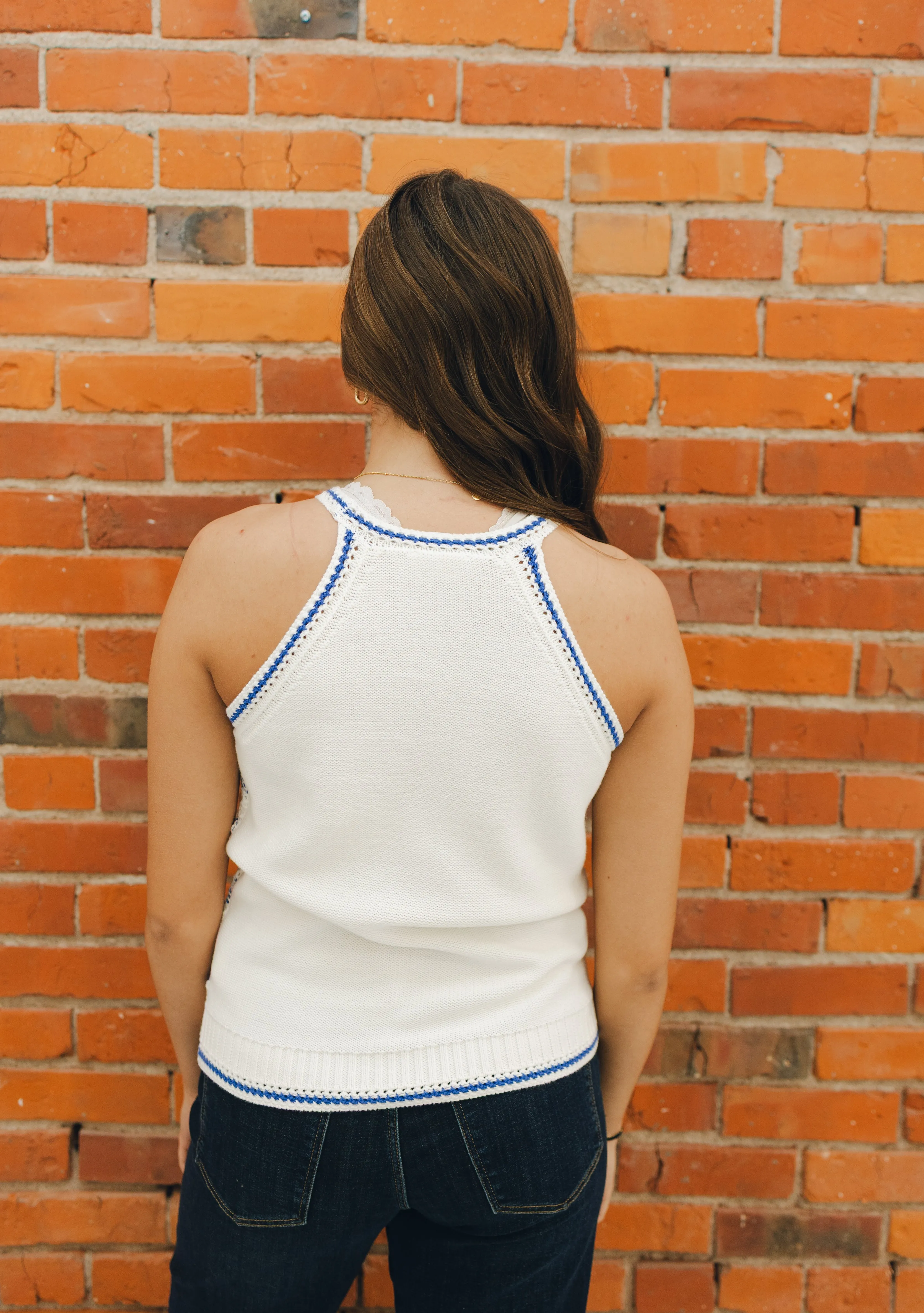 Tribal Crochet Halter Sweater Tank