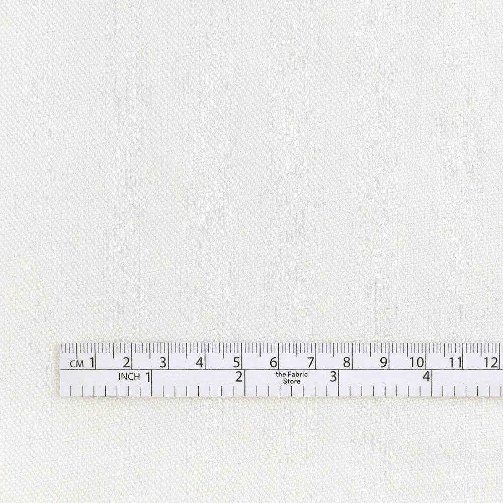 Tumbled Heavyweight Basketweave Linen - Ivory (remnant)