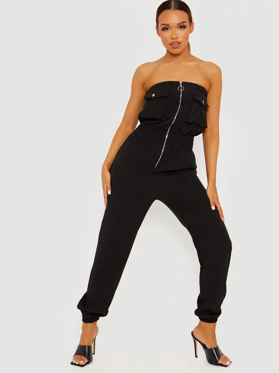 Utility Cargo Bandeau Jumpsuit