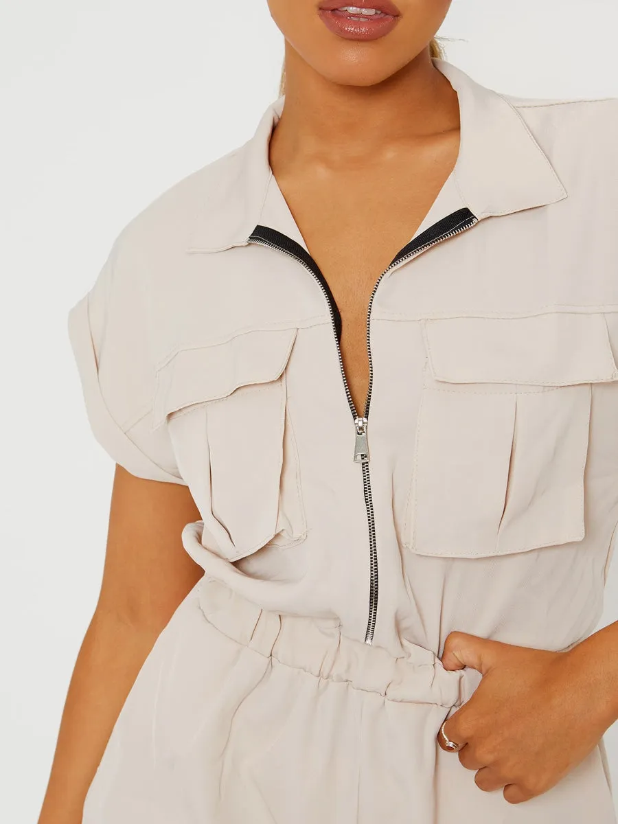 Utility Cargo Zipped Playsuit