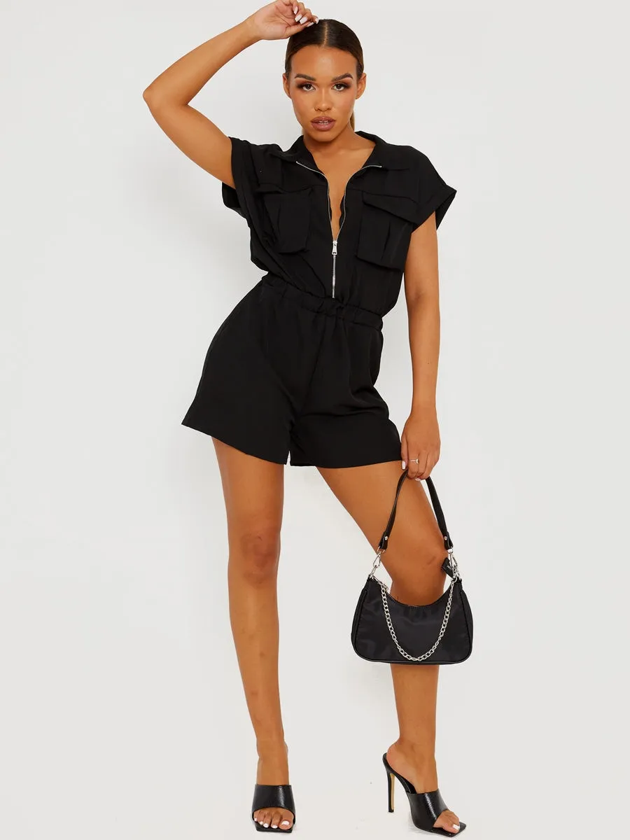 Utility Cargo Zipped Playsuit