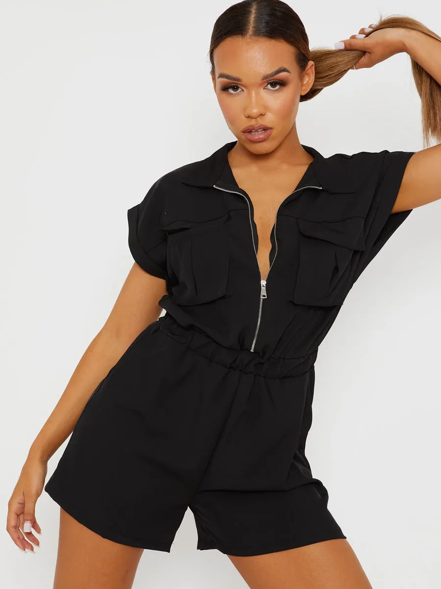 Utility Cargo Zipped Playsuit