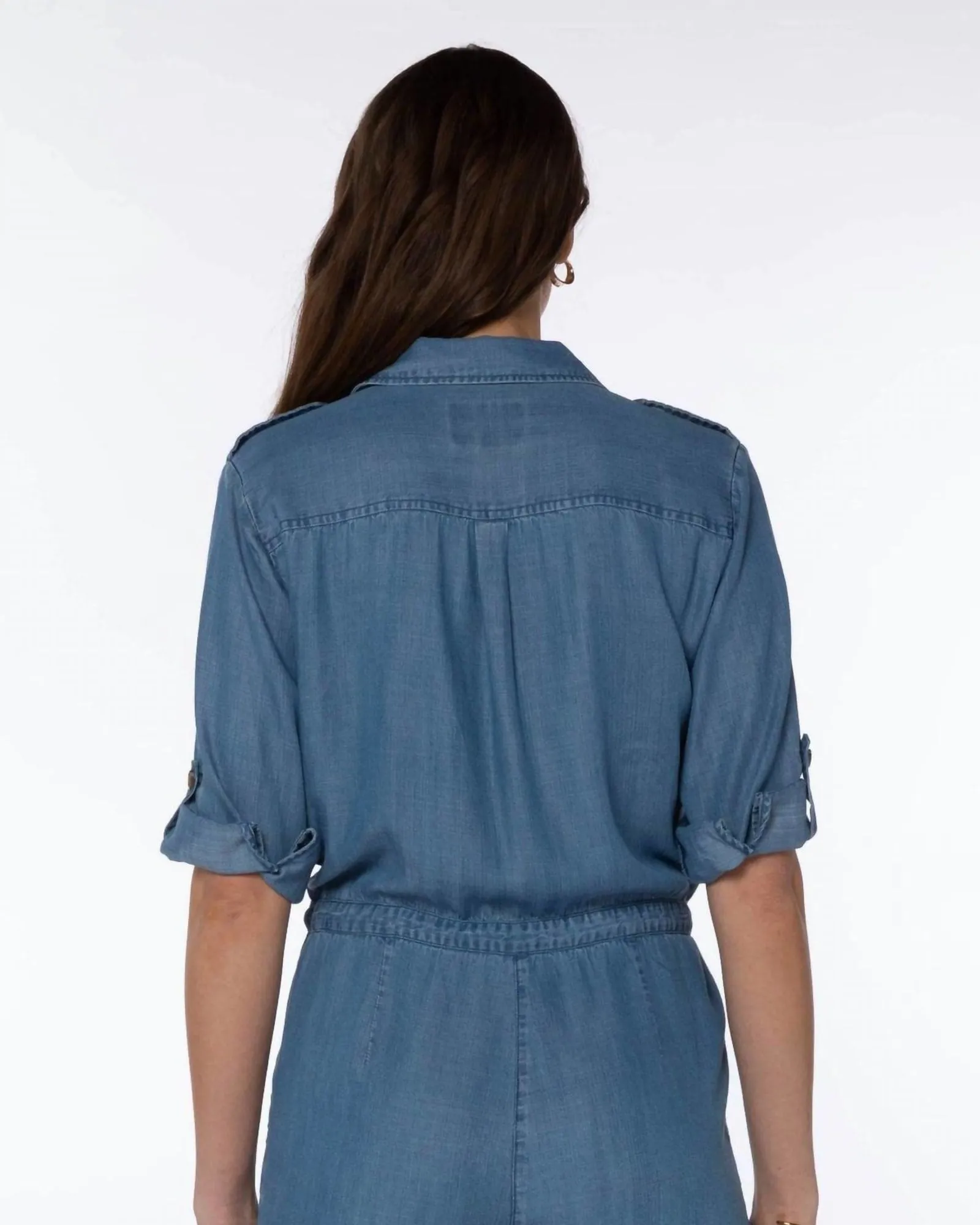 Utility Romper in Chambray | Chambray