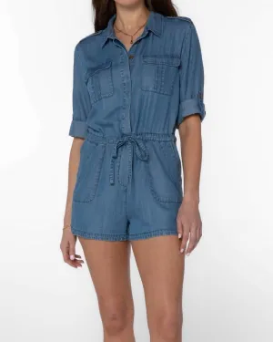 Utility Romper in Chambray | Chambray