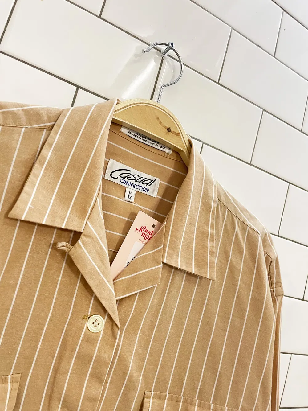 vintage 90s casual connection neutral stripe shirt