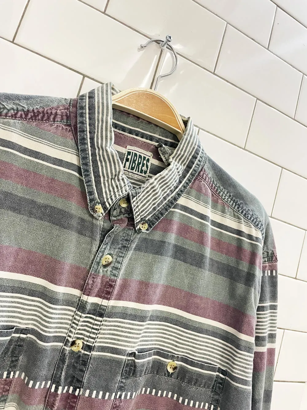 vintage 90s fibres striped shirt