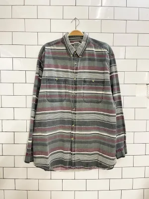 vintage 90s fibres striped shirt