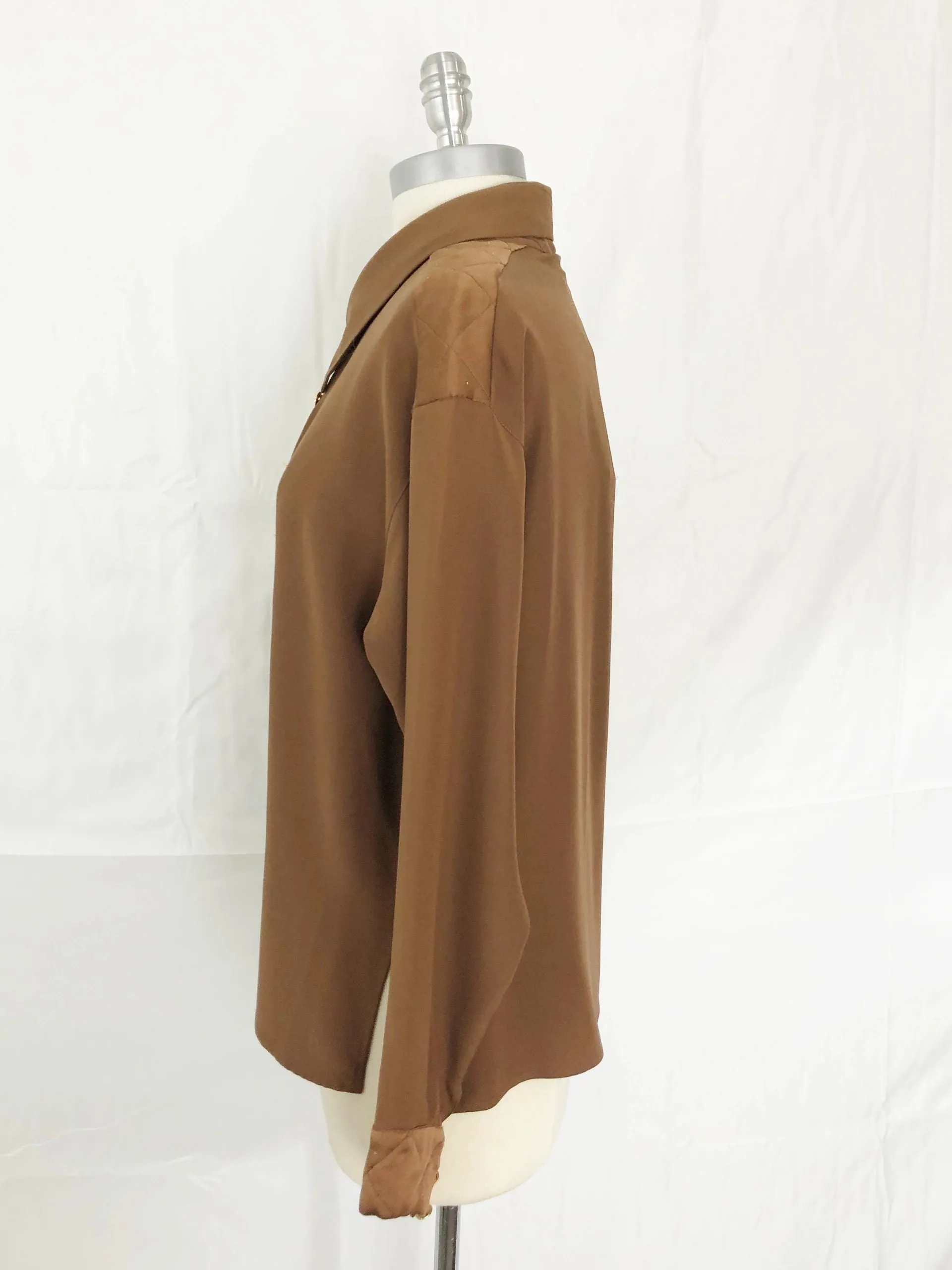 Vintage Chanel Quilted Accent Blouse Size 38 Fr (S / 6 Us)