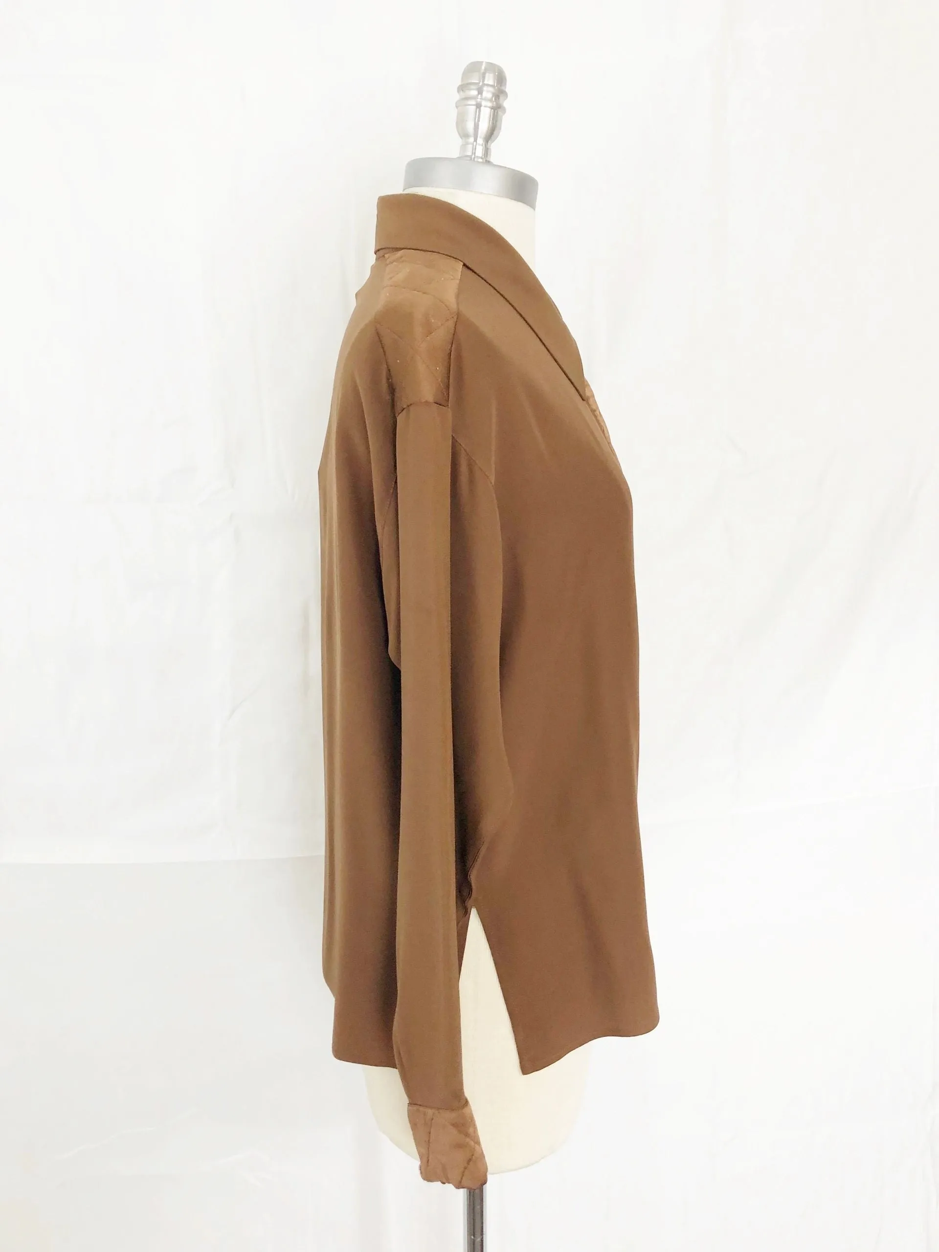 Vintage Chanel Quilted Accent Blouse Size 38 Fr (S / 6 Us)