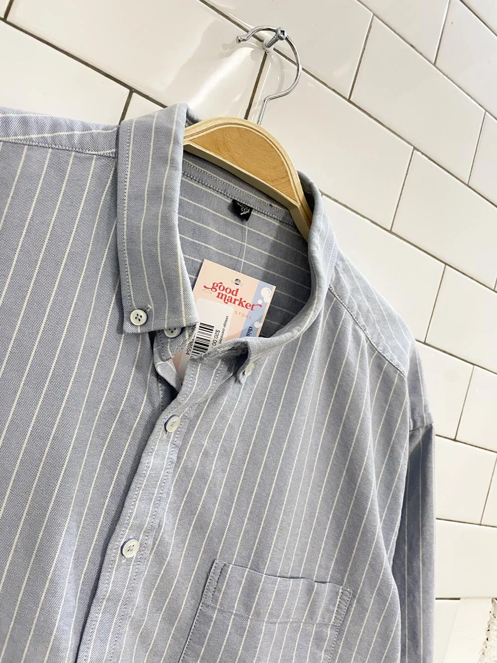 vintage oversized blue stripe boyfriend shirt