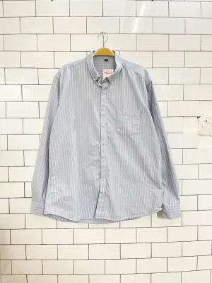 vintage oversized blue stripe boyfriend shirt