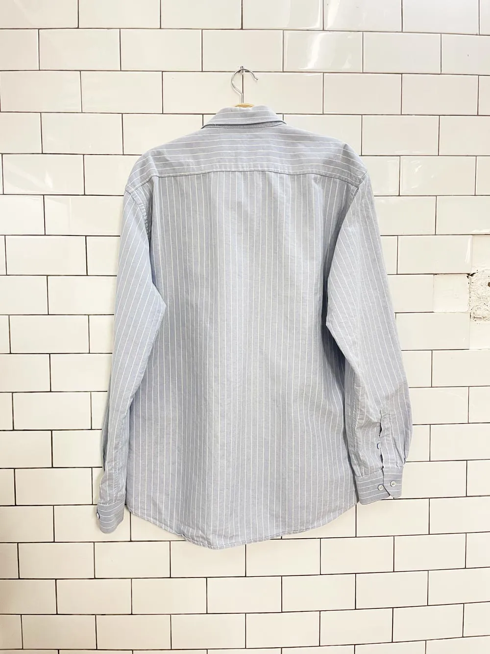 vintage oversized blue stripe boyfriend shirt