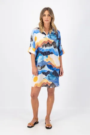 Vista Estilo Shift Dress Blue