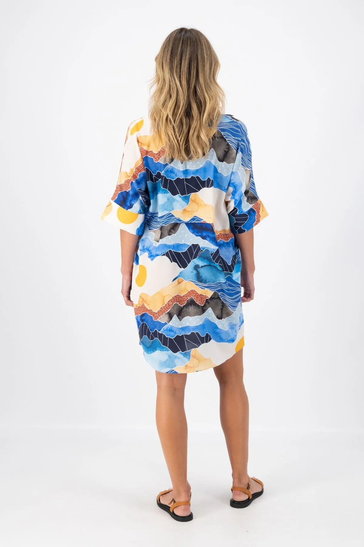 Vista Estilo Shift Dress Blue