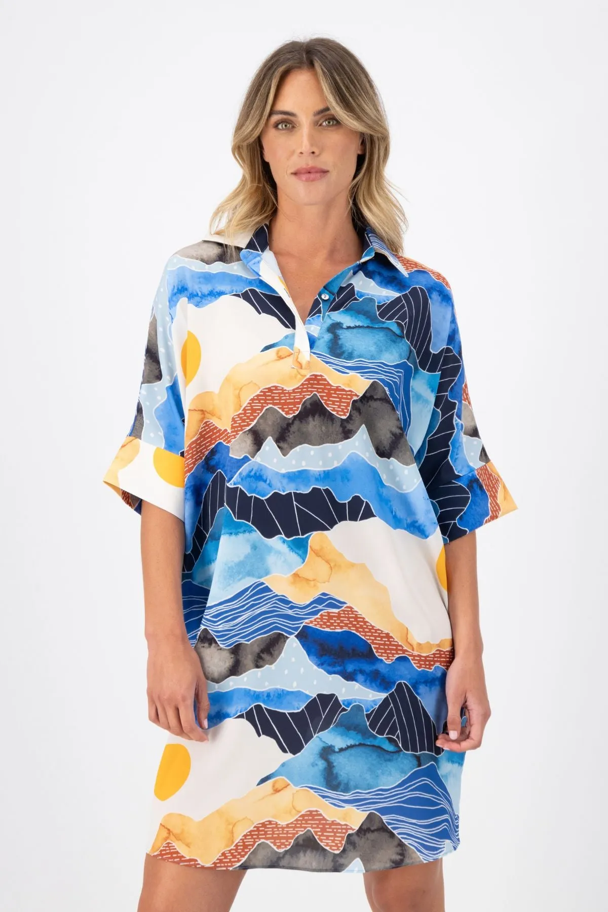 Vista Estilo Shift Dress Blue