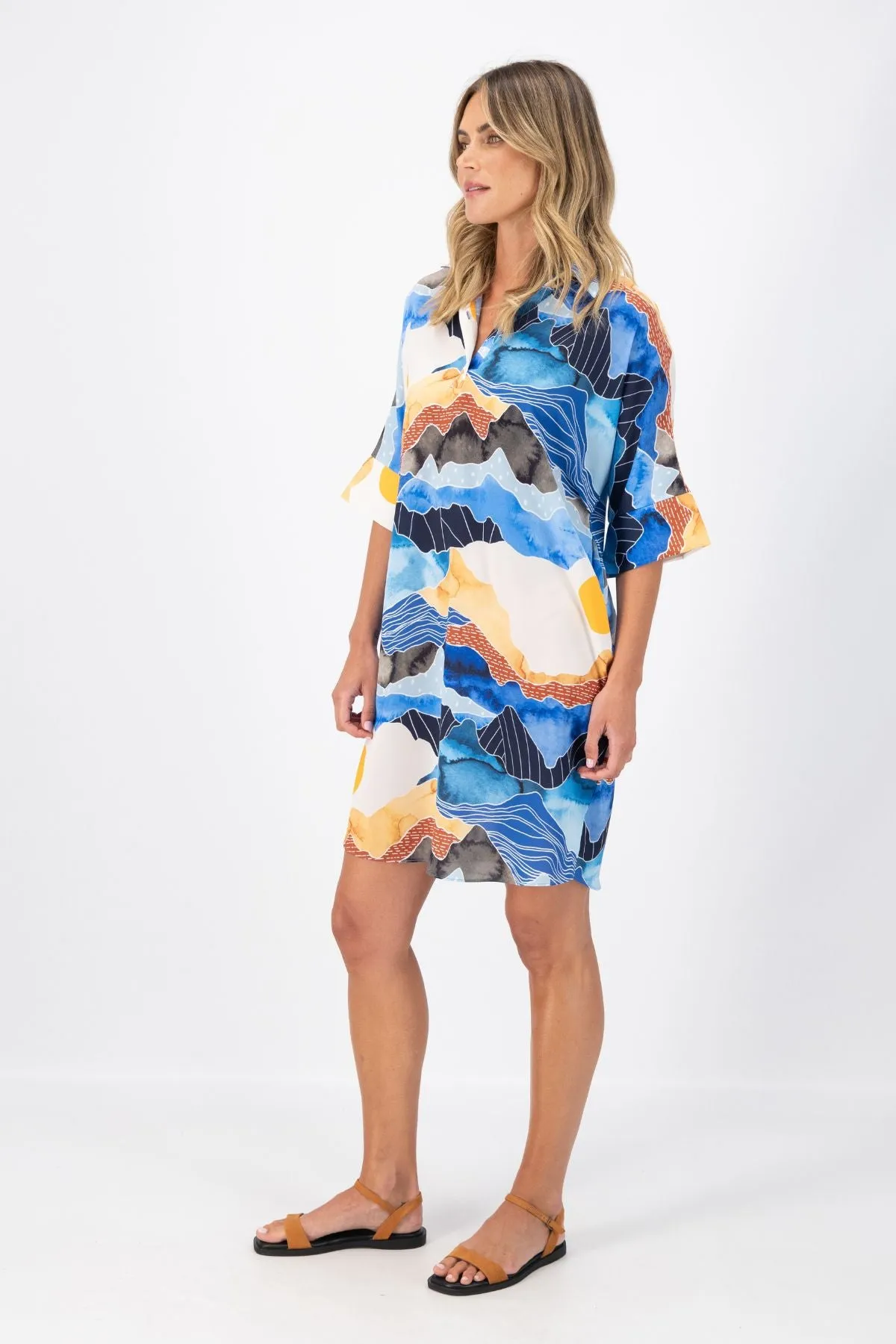 Vista Estilo Shift Dress Blue