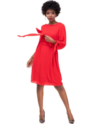 Vivo Zawadi Shift Dress - Maroon