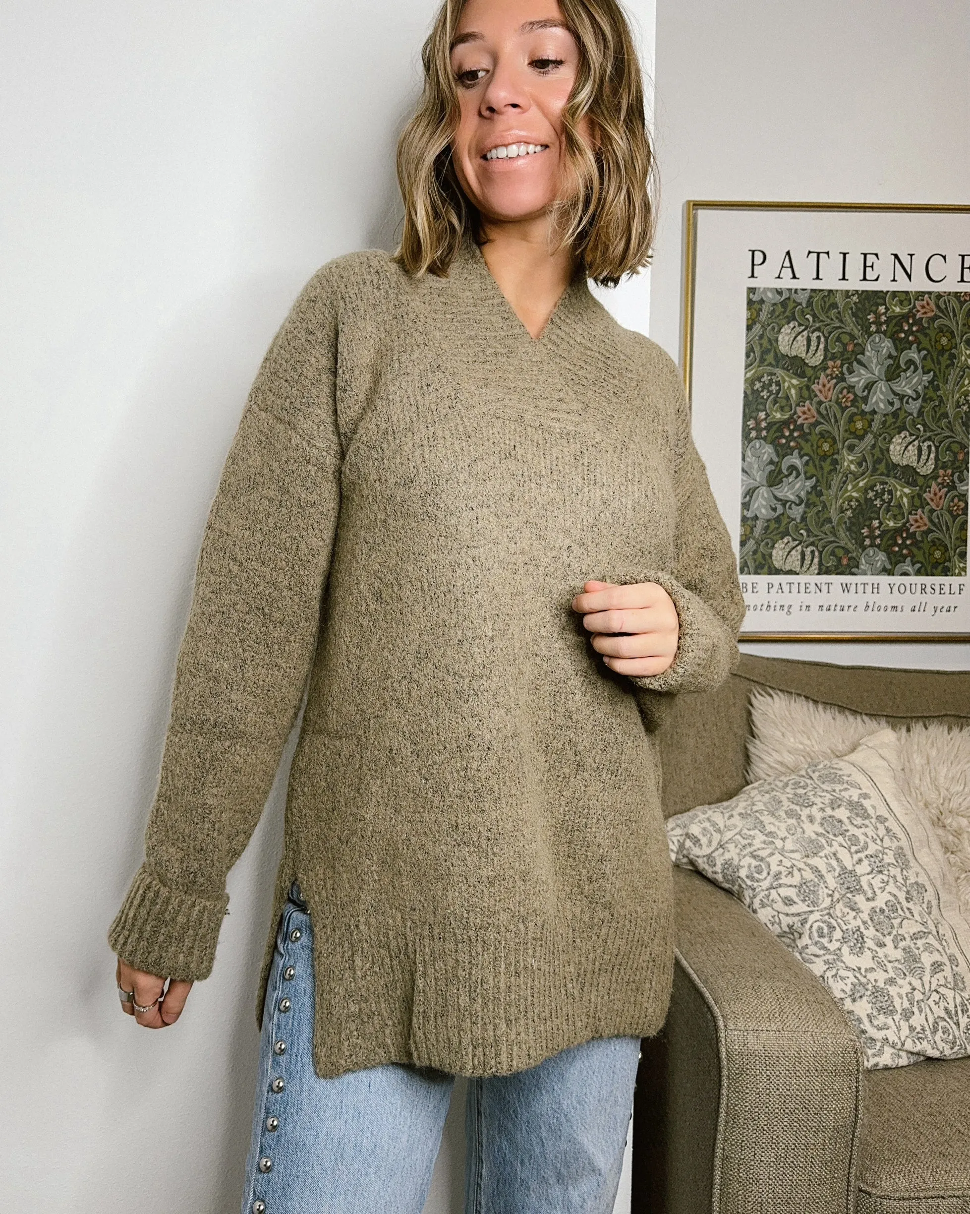 Vneck Slouchy Sweater