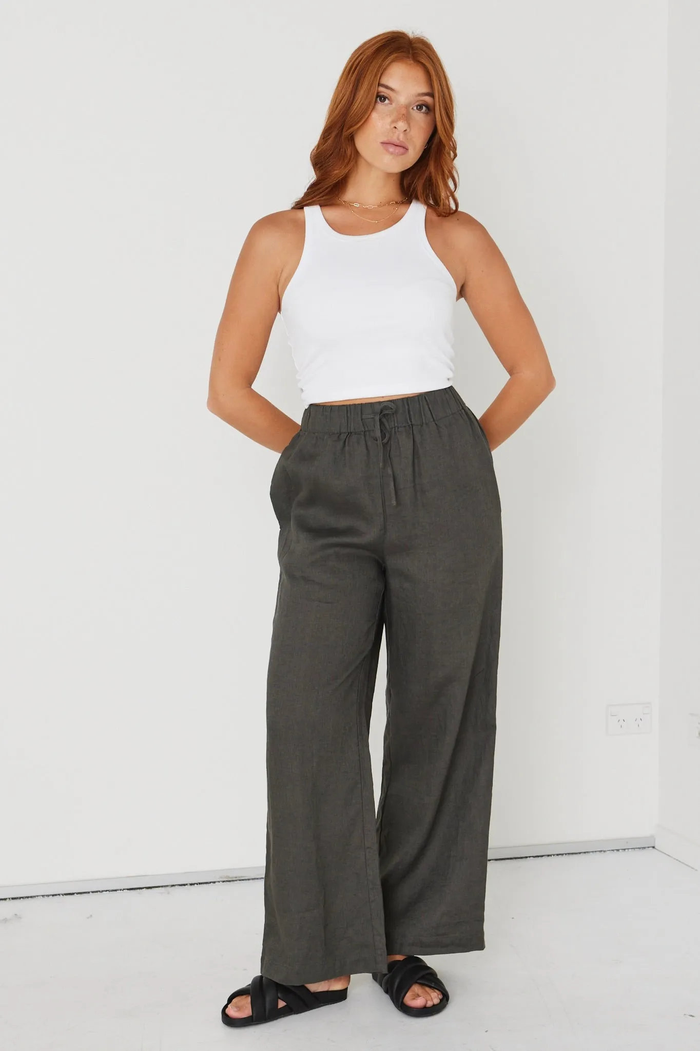 Wanted White High Neck Tank