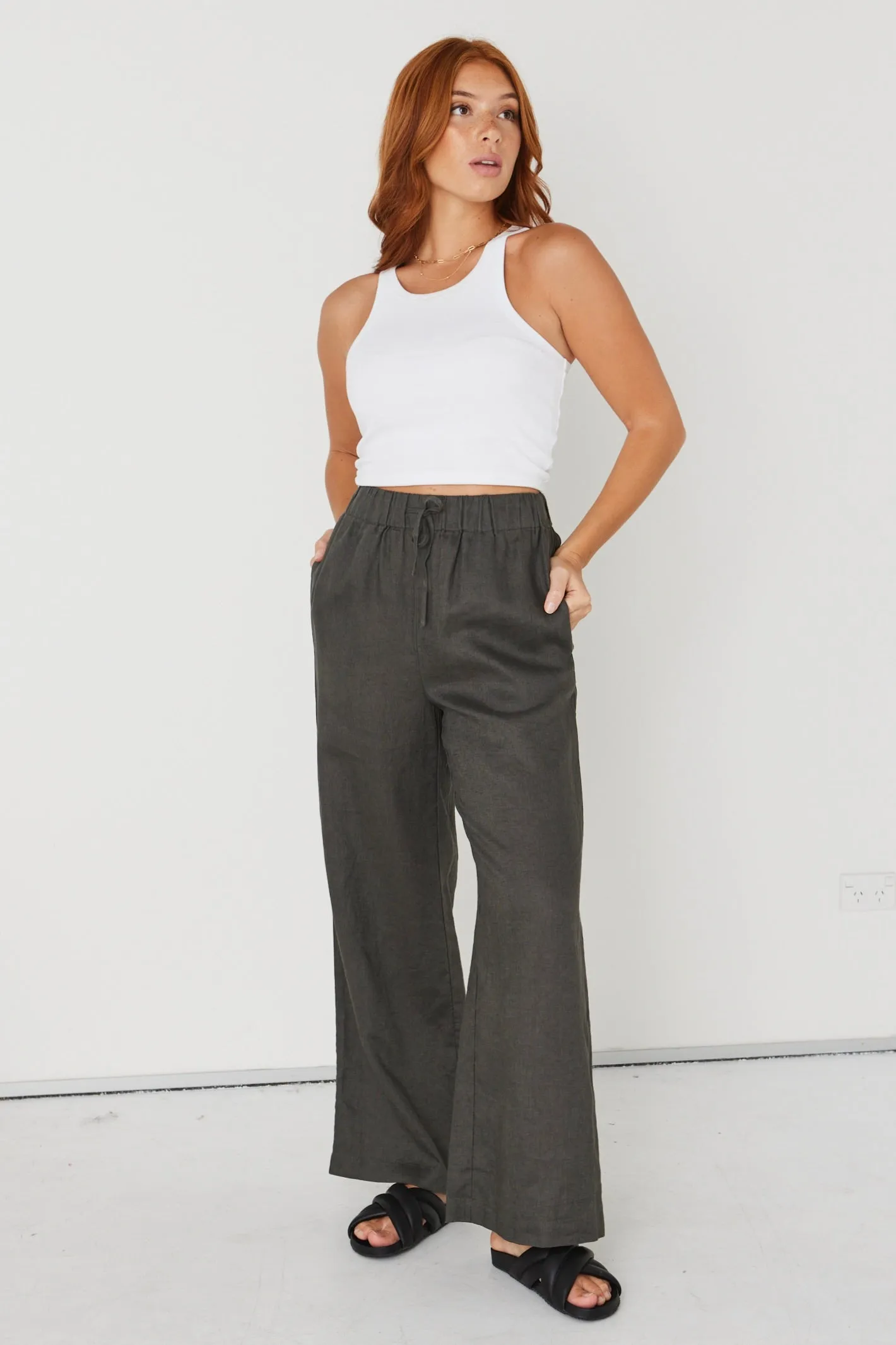 Wanted White High Neck Tank