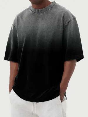 Washed Gradient Short-Sleeved T-Shirt