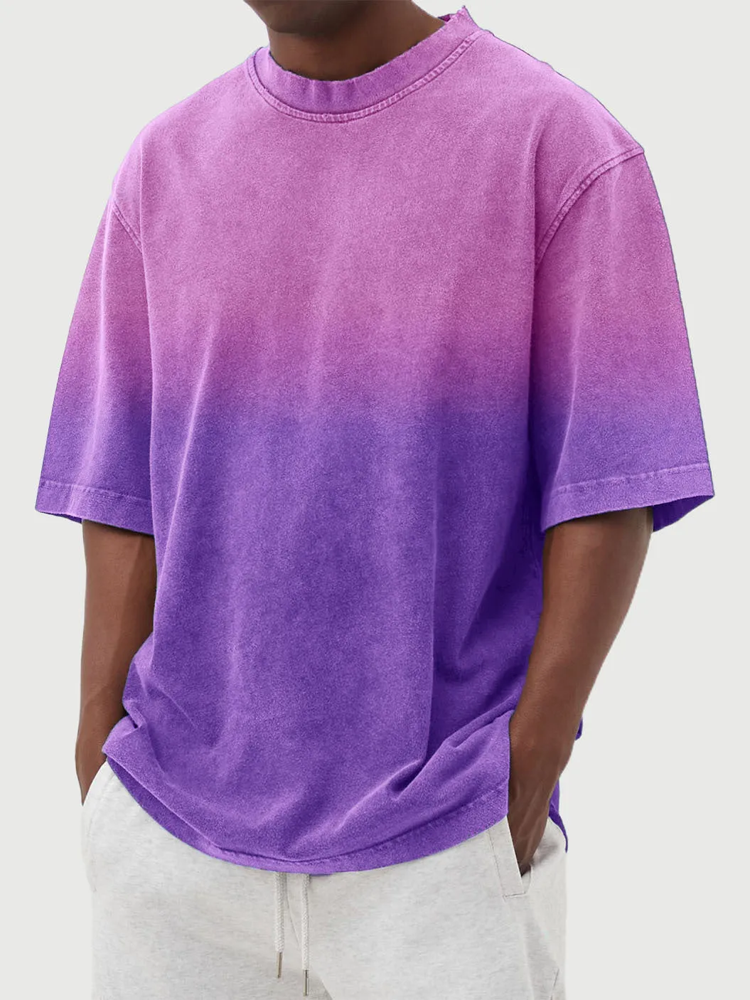 Washed Gradient Short-Sleeved T-Shirt
