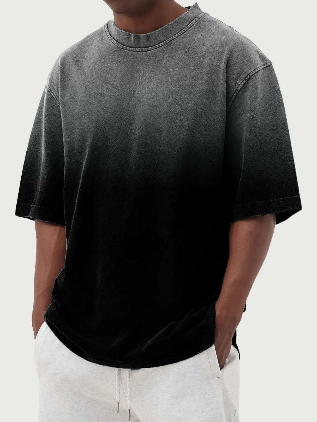 Washed Gradient Short-Sleeved T-Shirt