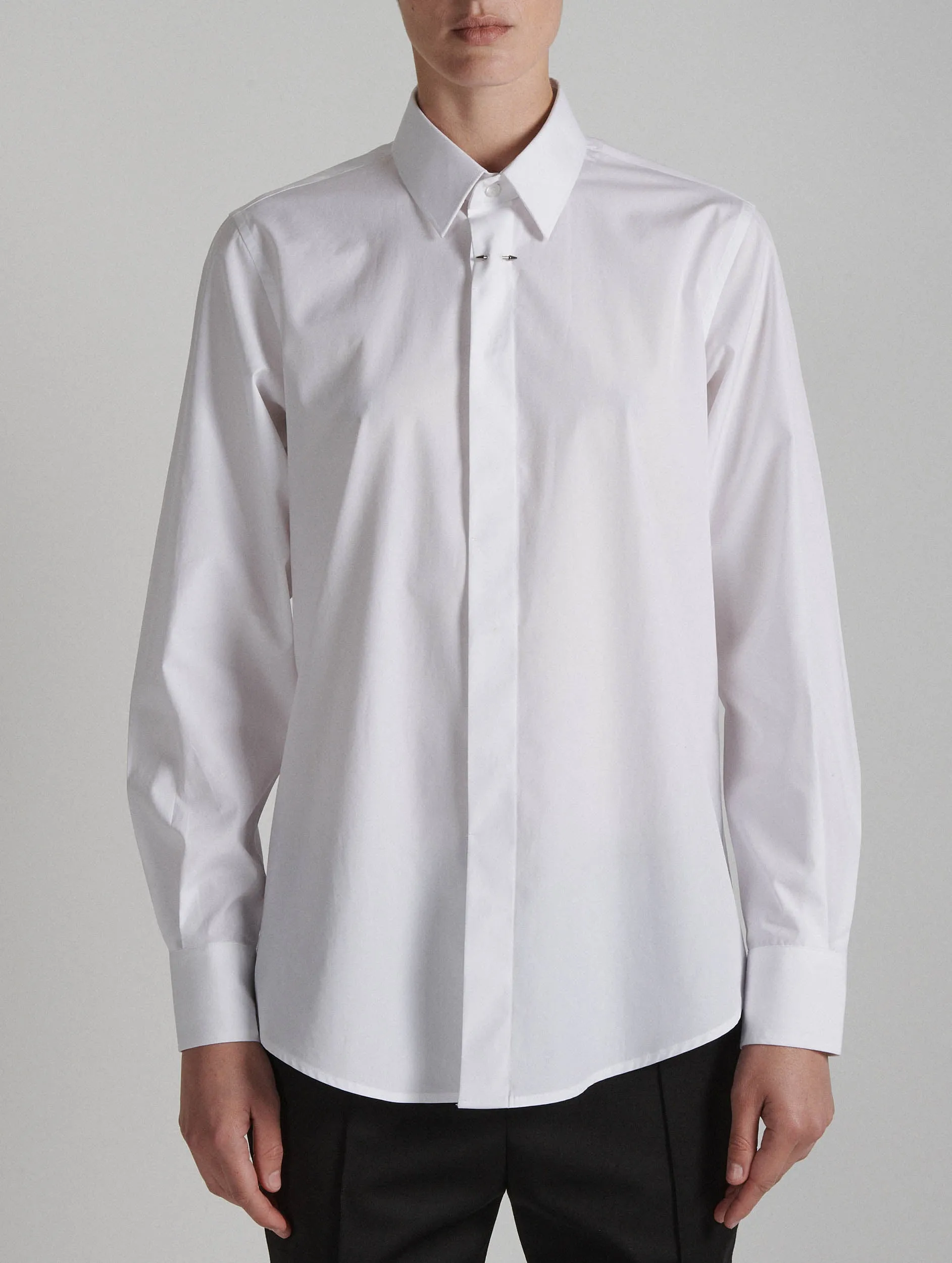 White cotton poplin shirt