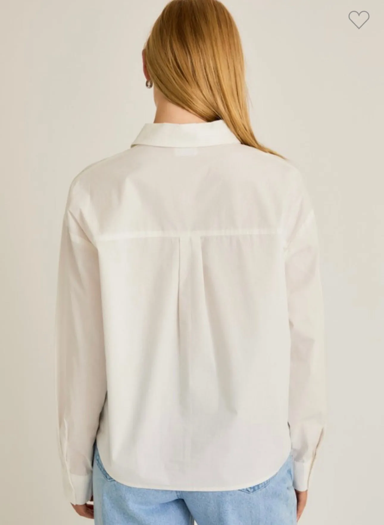 White Heart Pocket Blouse