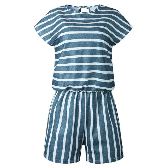 Womail bodysuit Women Summer Fashion Short Sleeve Backless Playsuit Ladies Beach Shorts Jumpsuit Playsuit  2020  M5