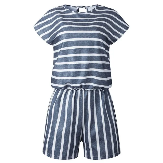 Womail bodysuit Women Summer Fashion Short Sleeve Backless Playsuit Ladies Beach Shorts Jumpsuit Playsuit  2020  M5