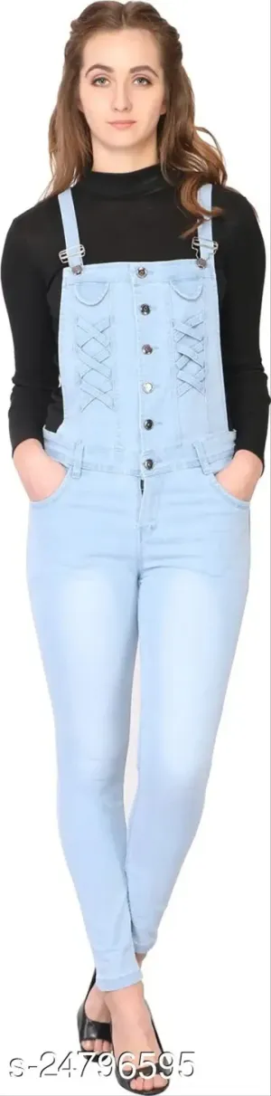 Women Fancy Denim Jumpsuits