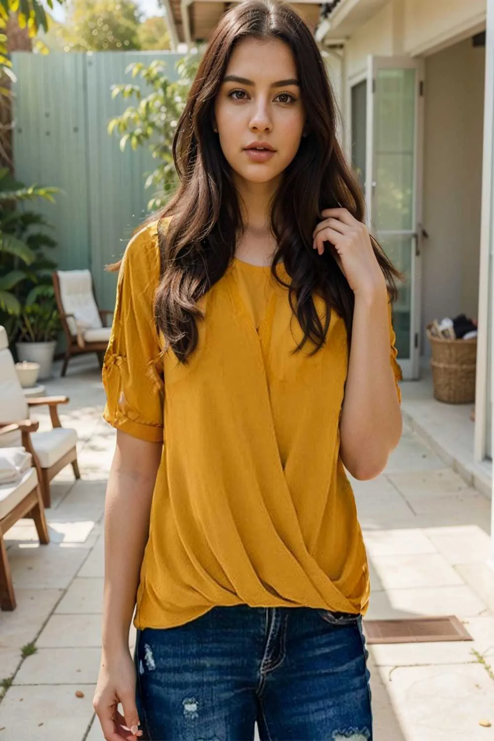women s blouses loose solid belted long sleeve blouse