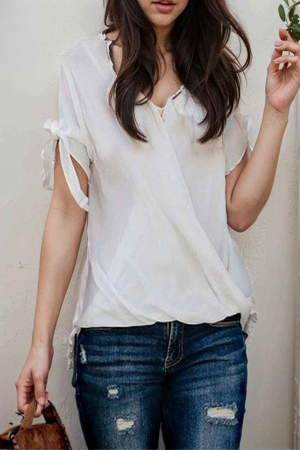 women s blouses loose solid belted long sleeve blouse