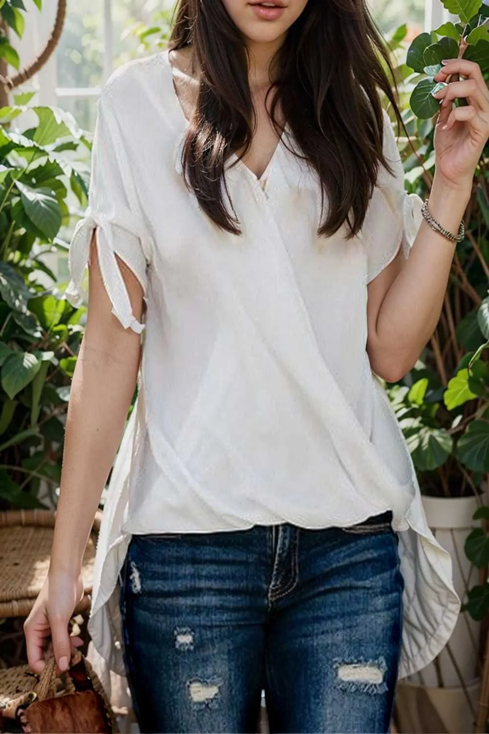 women s blouses loose solid belted long sleeve blouse