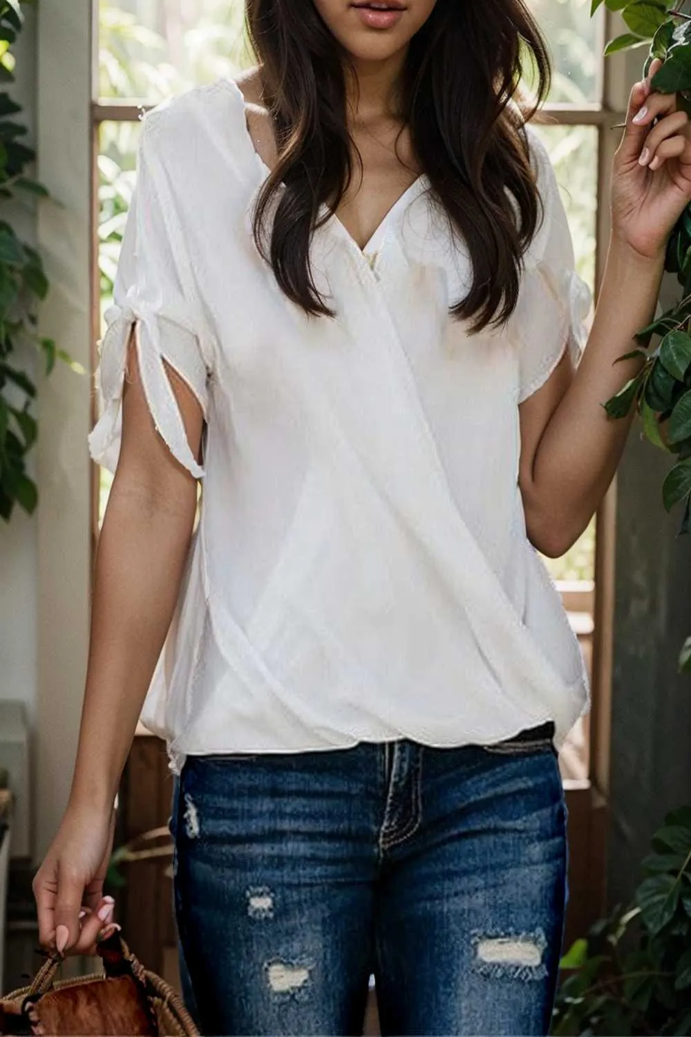 women s blouses loose solid belted long sleeve blouse