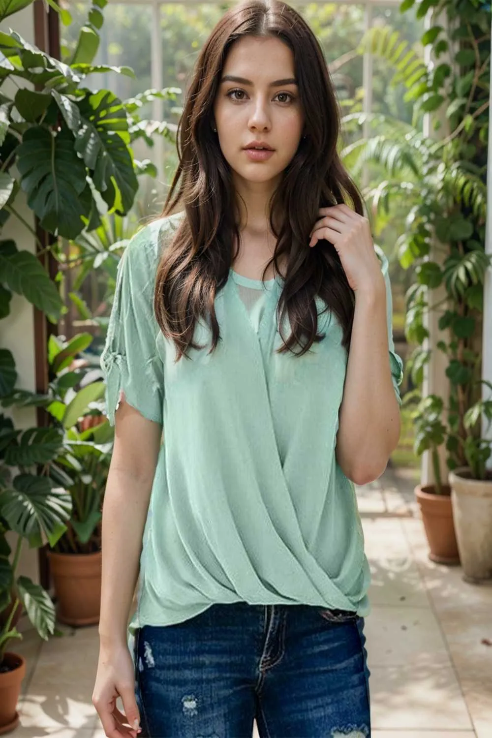 women s blouses loose solid belted long sleeve blouse