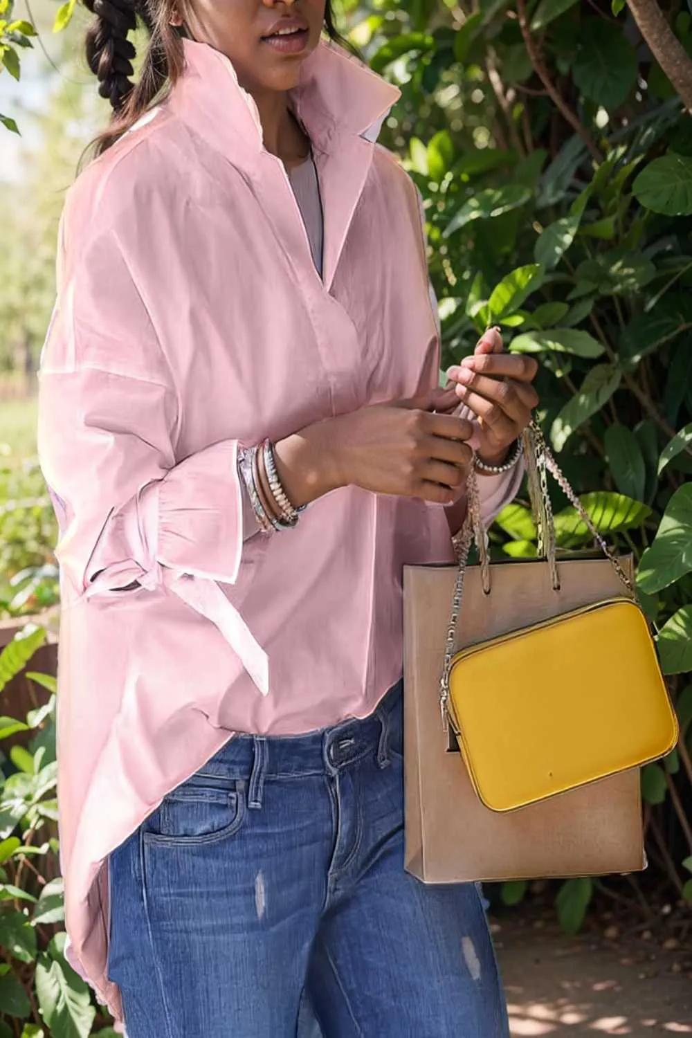 women s blouses loose solid belted long sleeve blouse