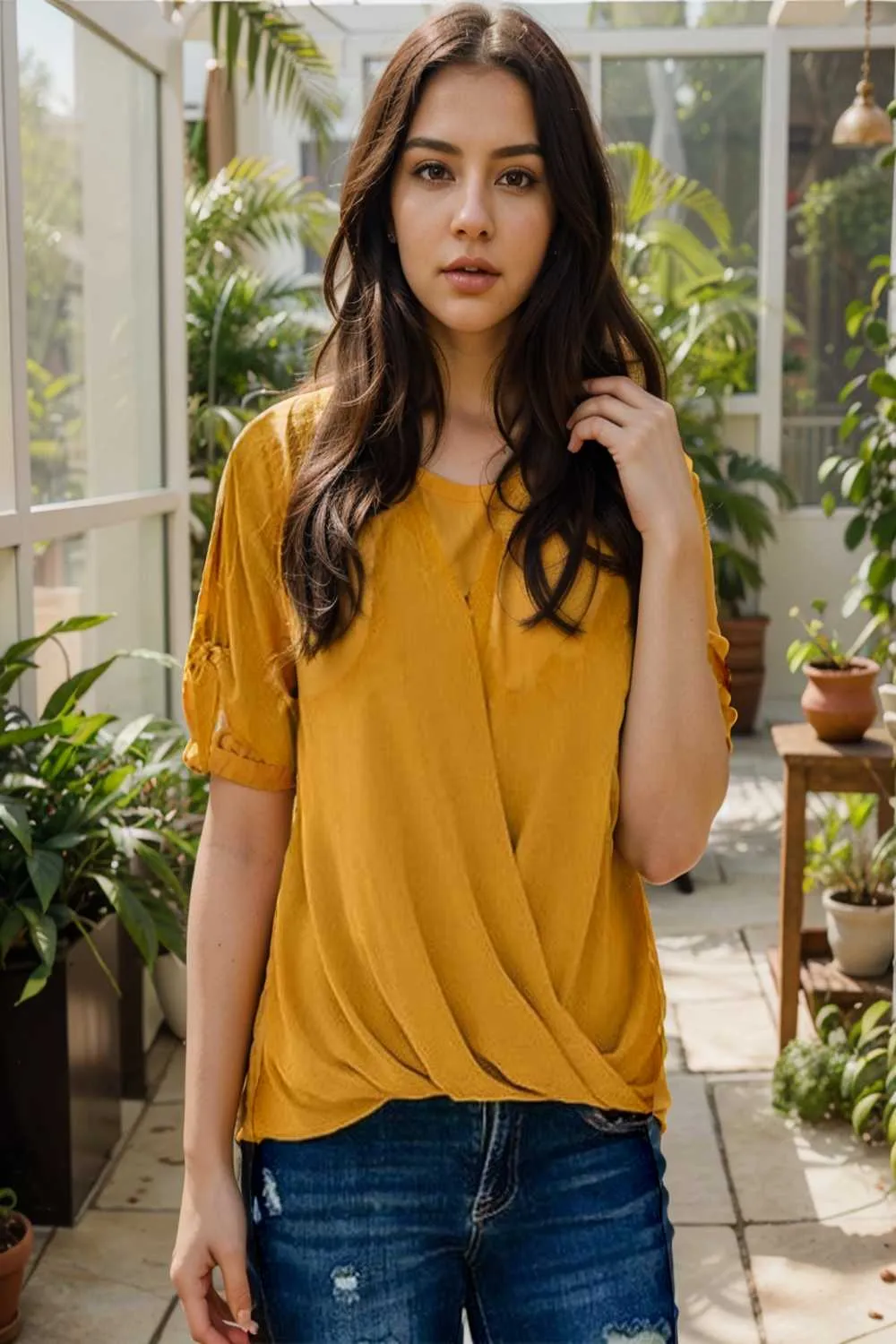 women s blouses loose solid belted long sleeve blouse