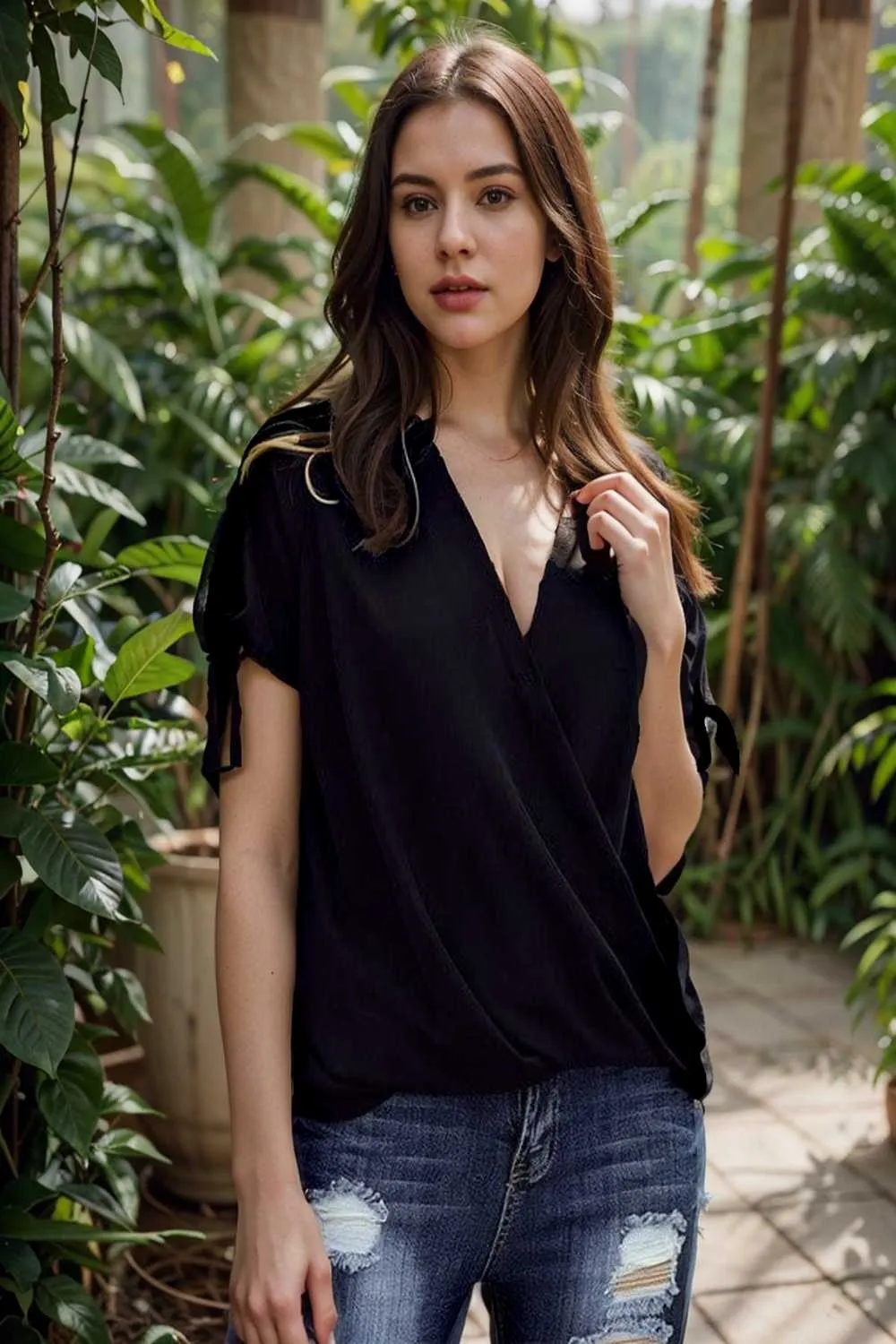 women s blouses loose solid belted long sleeve blouse