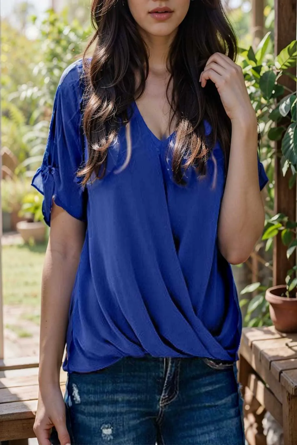 women s blouses loose solid belted long sleeve blouse