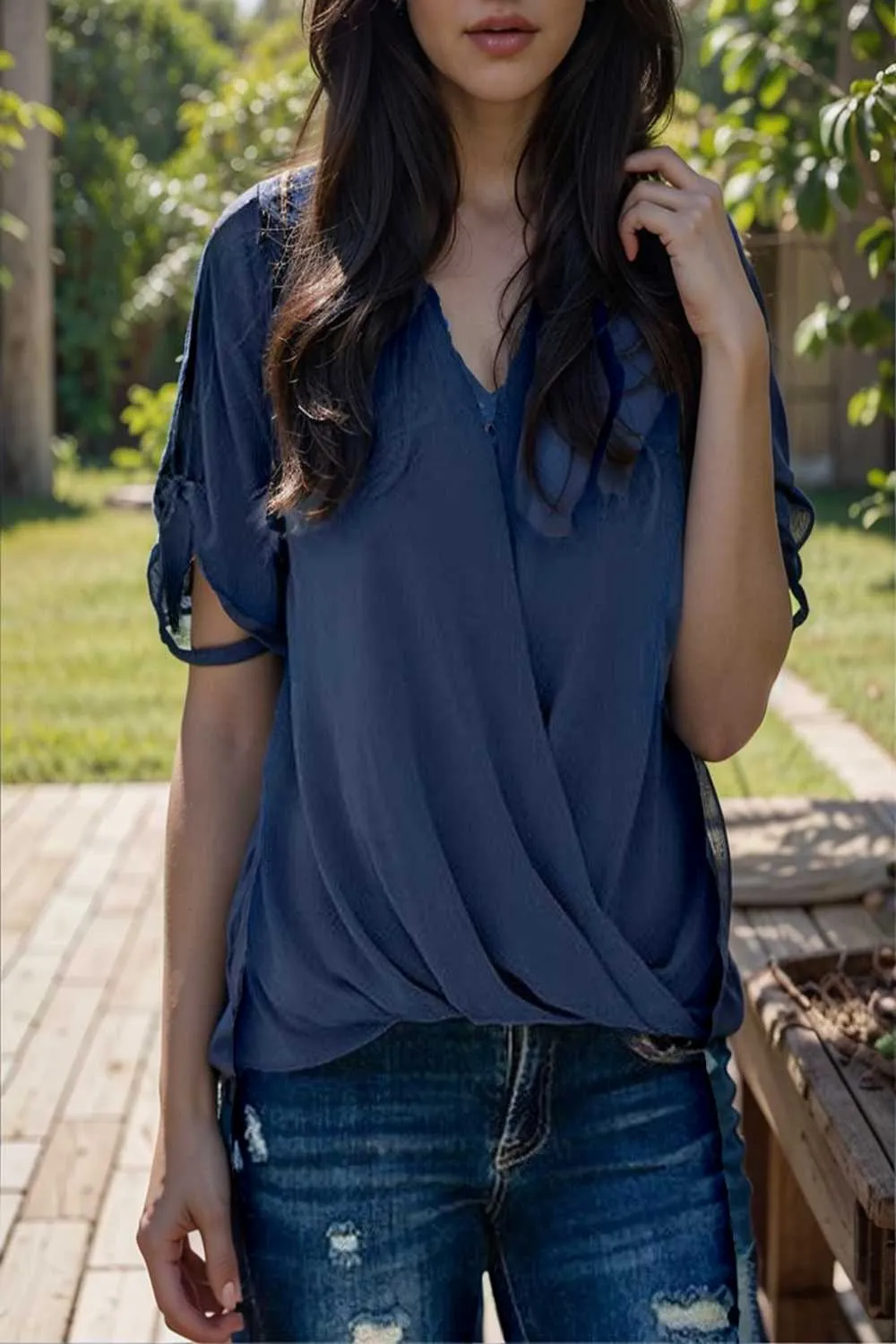 women s blouses loose solid belted long sleeve blouse