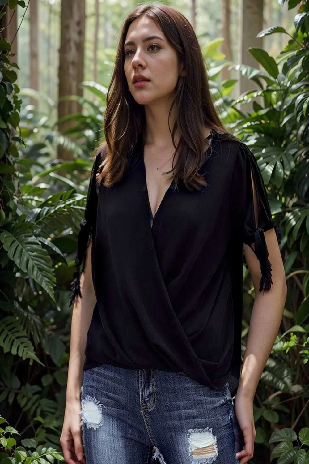 women s blouses loose solid belted long sleeve blouse