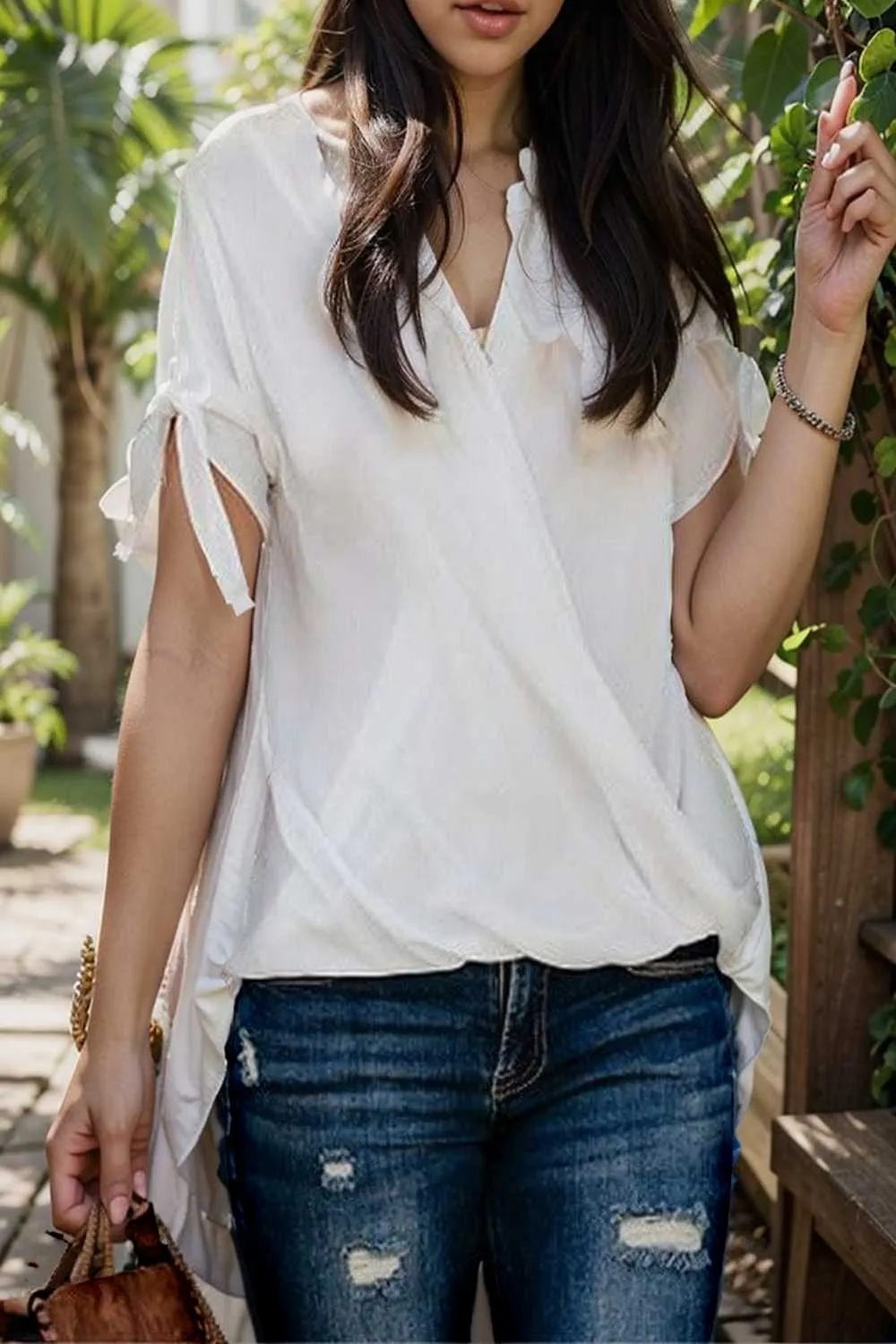 women s blouses loose solid belted long sleeve blouse