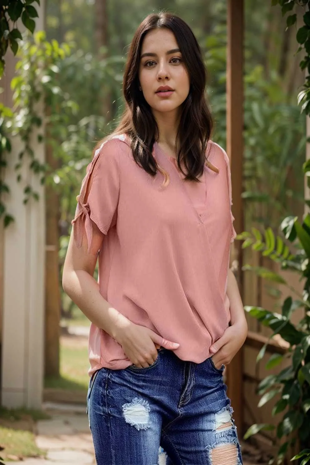 women s blouses loose solid belted long sleeve blouse