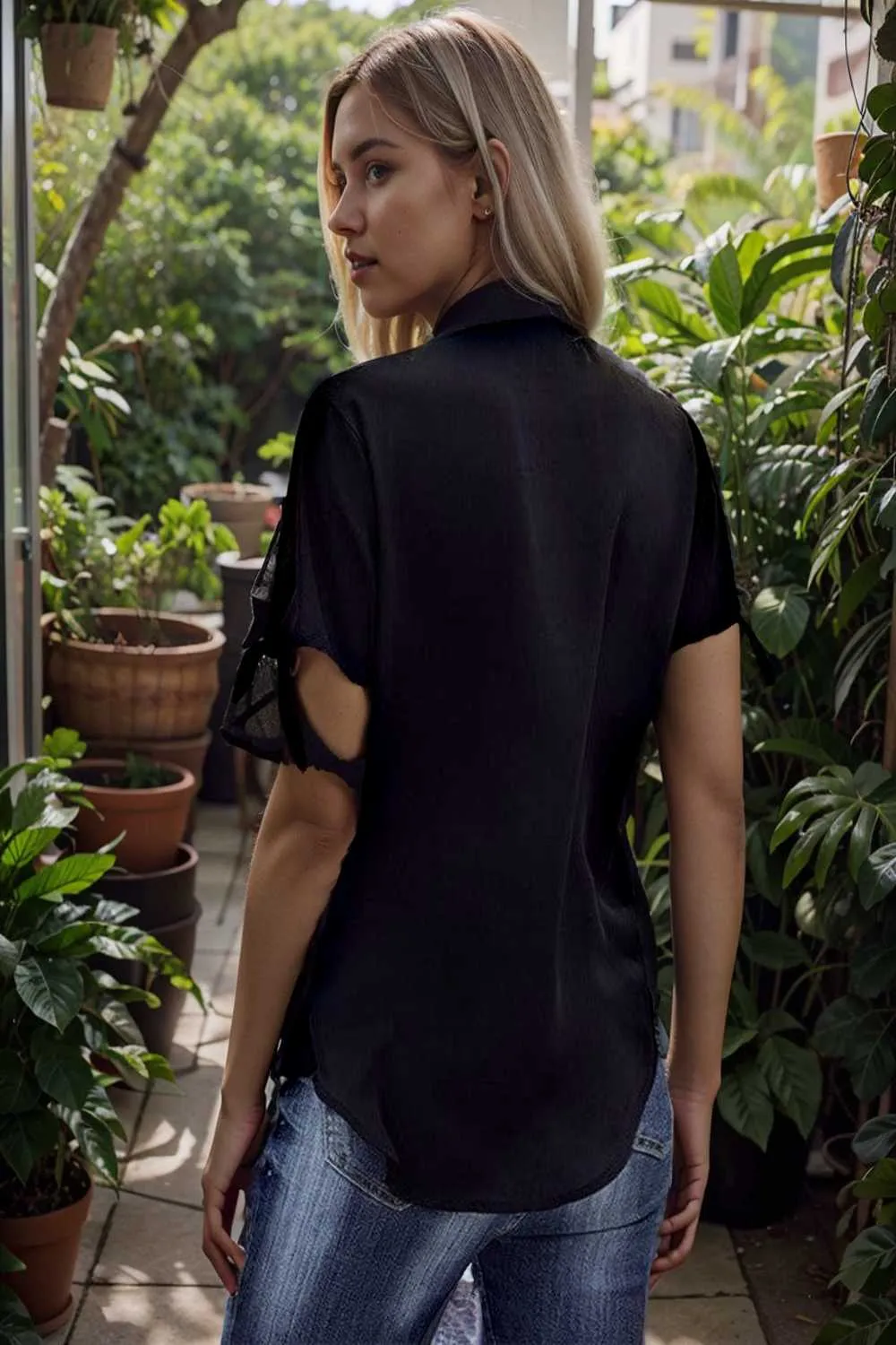 women s blouses loose solid belted long sleeve blouse