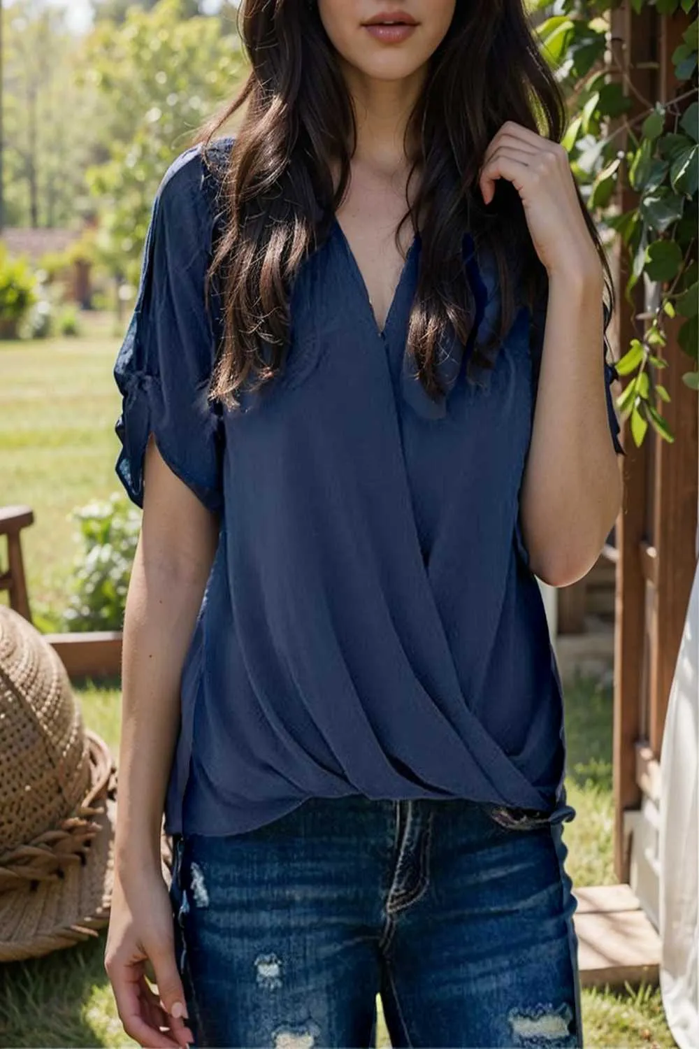 women s blouses loose solid belted long sleeve blouse