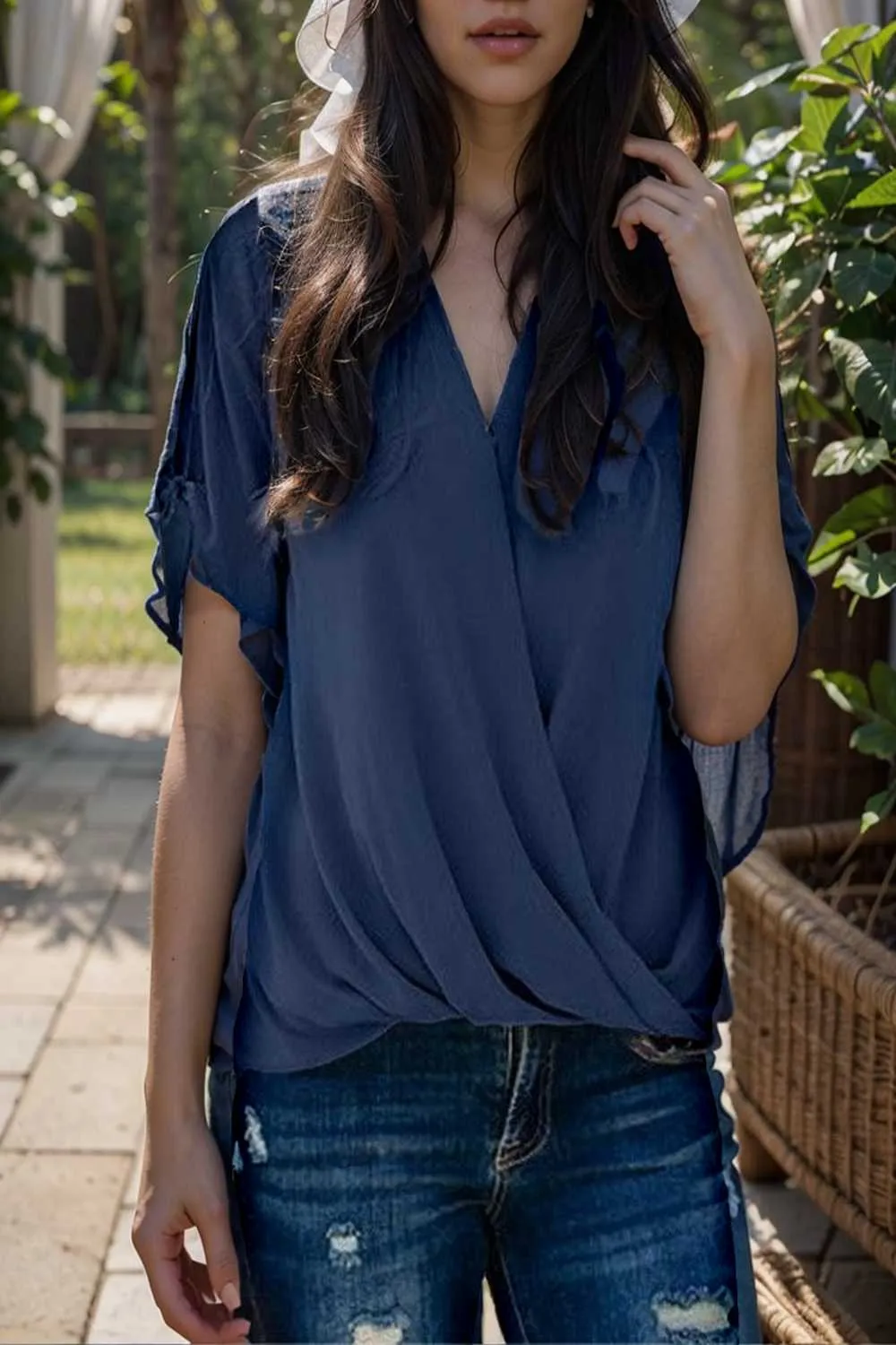 women s blouses loose solid belted long sleeve blouse
