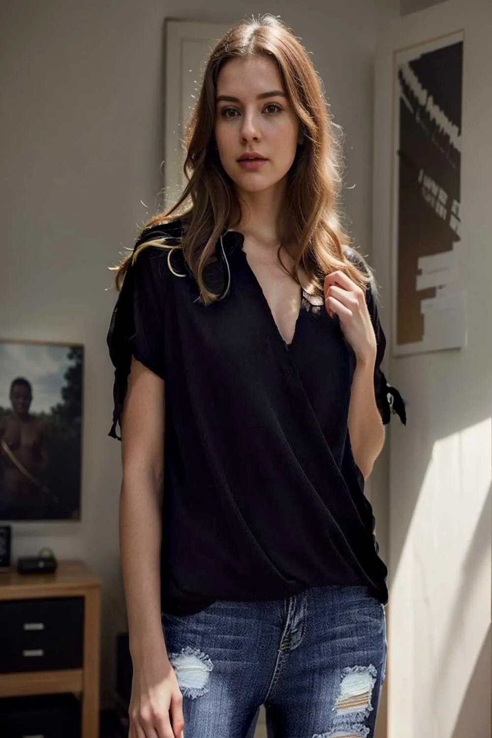 women s blouses loose solid belted long sleeve blouse
